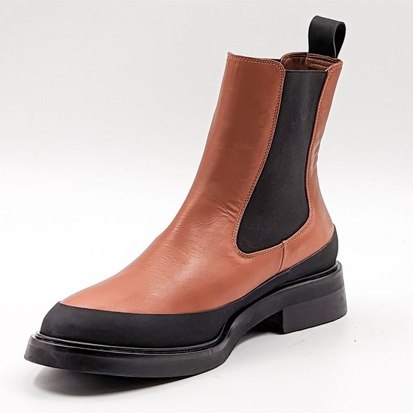 Frame Paris Women Le Holland Leather Rubber Brown Chelsea Boots 8US EUR 38.5 - Picture 8 of 12